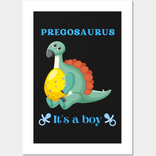 Preggosaurus cute pregnancy dinosaur for a mom to be Posters and Art